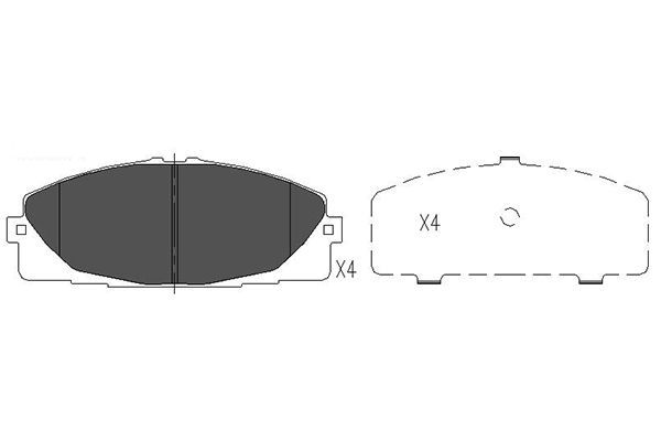 KAVO PARTS Piduriklotsi komplekt,ketaspidur KBP-9089